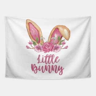 Little Bunny - Easter Bunny Ears with Pink Flowers Tapestry