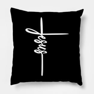 Italic Lettering Jesus Christ Pillow