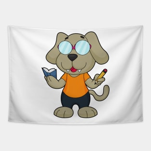 Dog Nerd Book Glasses Tapestry