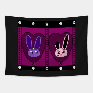 Bunny Love- Lolita style border print Tapestry