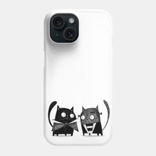 Cat Dracula and Frankencat Phone Case