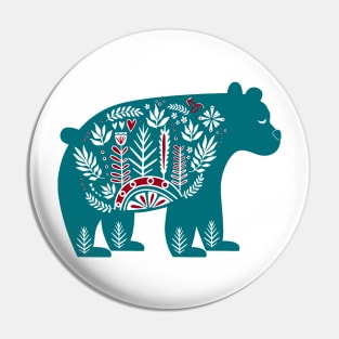 Scandinavian Bear Christmas Pin