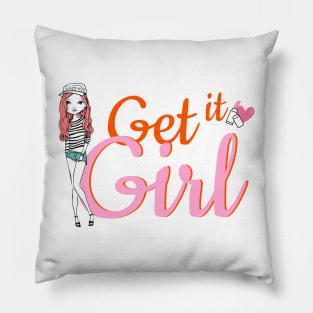 girl and fashion Pillow