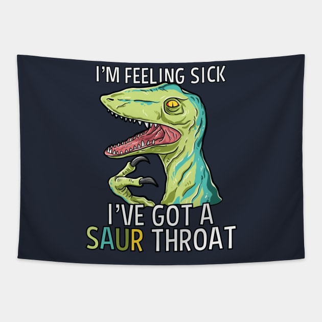 Cute Funny Prehistoric Cartoon T Rex Animal Jurassic Dinosaurs Pun Gift for Kids Tapestry by Freid