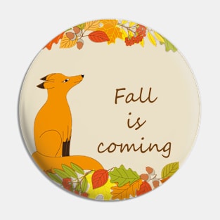 cute red fox and fall leaves Pin