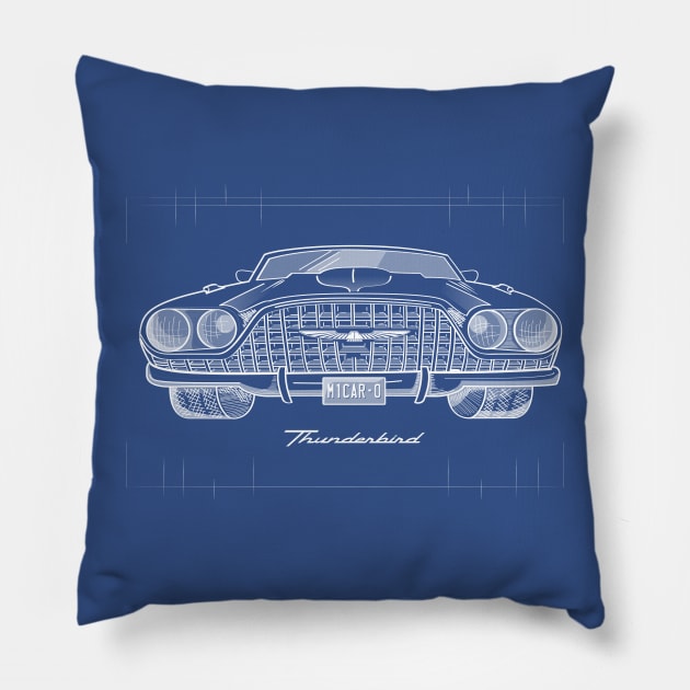 Thunderbird Blueprint Pillow by caroarai