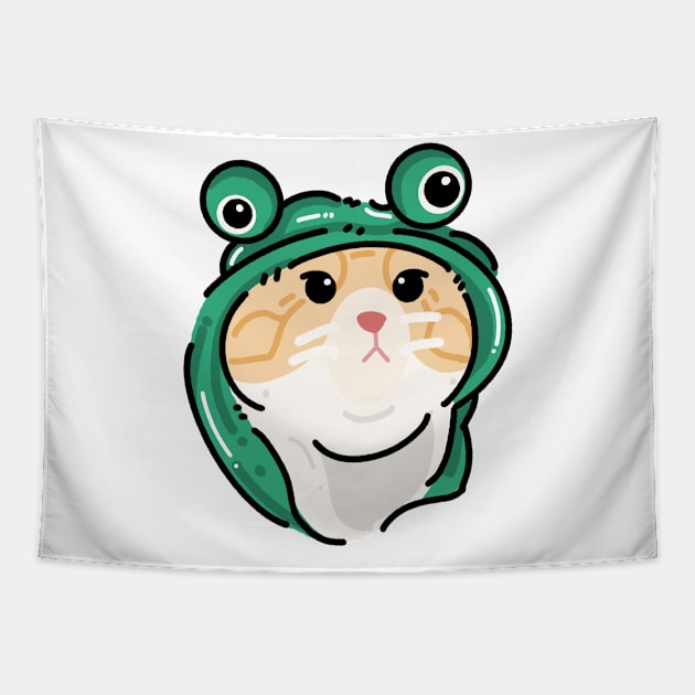 Cute Catten Frog Tapestry by pentaShop