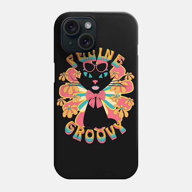 Feline Groovy Phone Case by Liesl Weppen