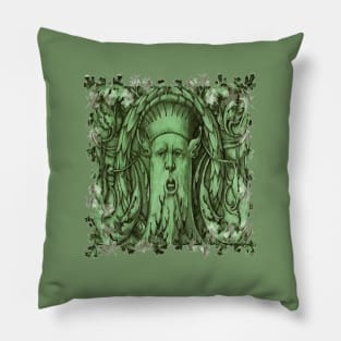 The Green Man Pagan Foliate Head Pillow