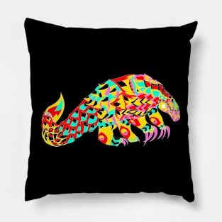 pangolin lovely scaly anteater art in ecopop pattern Pillow