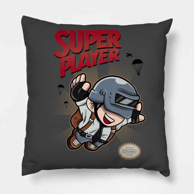 Super Player Pillow by EnaGrapher