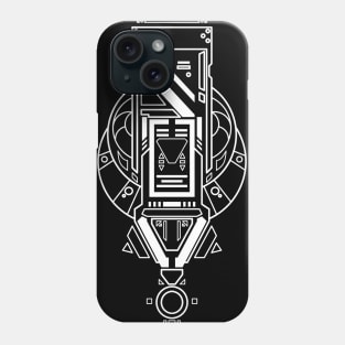 white line art medalion ornamental emblem design Phone Case