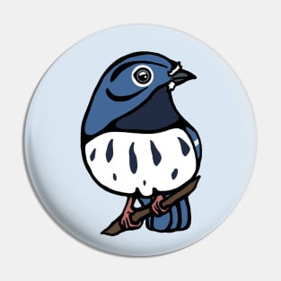 Black Throated Blue Warbler Graphic Pin