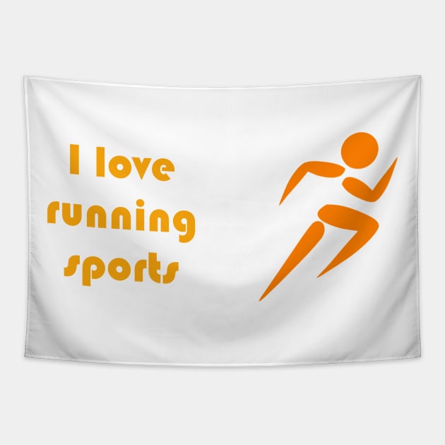 I love running sports Tapestry by busines_night