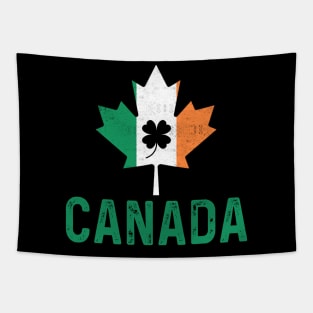 Irish Canadian Shamrock Canadian Flag St. Patrick's Day T-Shirt Canadian Maple Leaf Canada Pride Tapestry