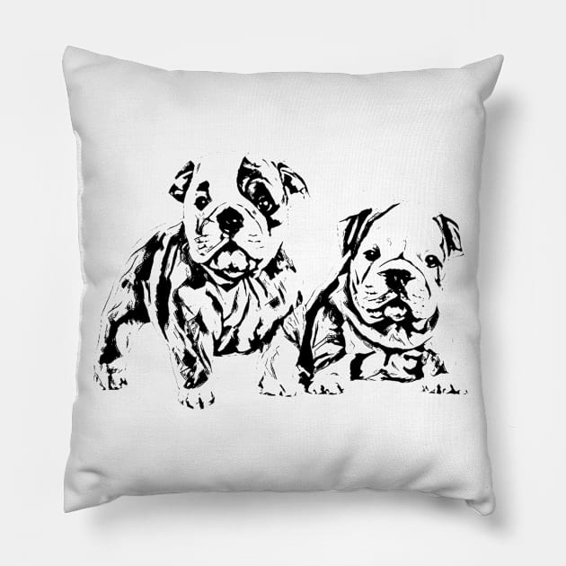 Bulldog Pillow by Nimmersatt