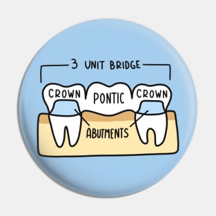 Hand Drawn Labeled Dental Bridge Pin