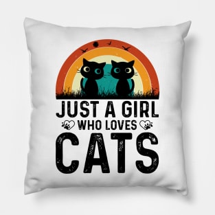 just a girl who loves cats t shirt Pillow