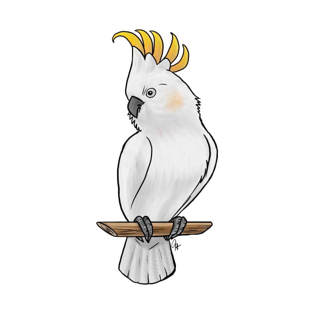 Bird - Citron Cockatoo - Crest Up by Jen's Dogs Custom Gifts and Designs