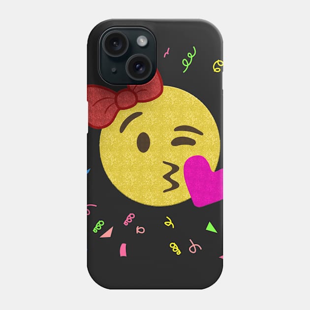 Emoji Birthday Shirt - Girl Heart Kiss Phone Case by Xeire