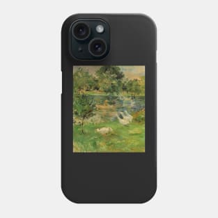 girl in a boat with geese - Berthe Morisot Phone Case