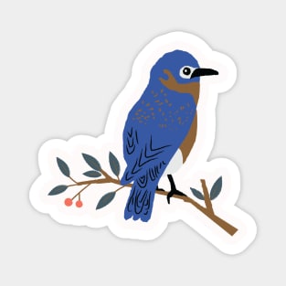 Cute Eastern Bluebird Hand drawn Magnet