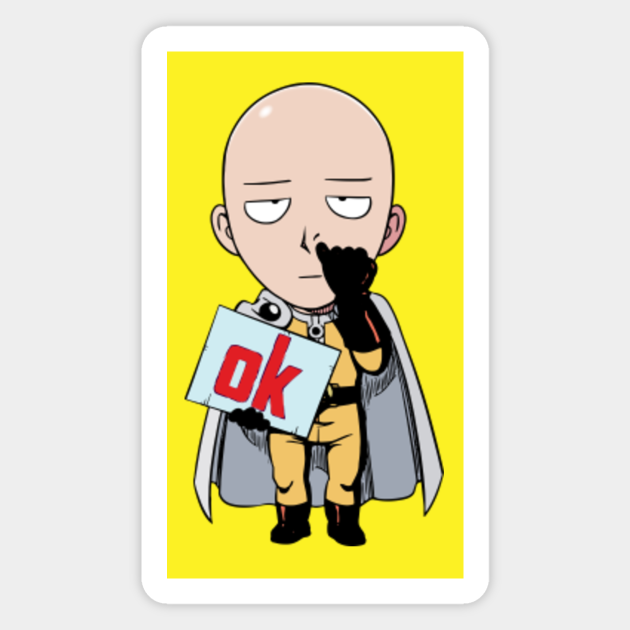 One Punch Man Ok Saitama One Punch Man Magnet Teepublic De