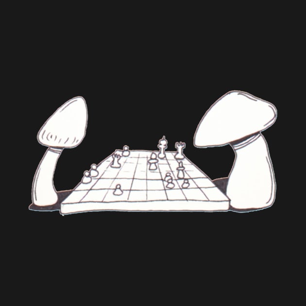 Mushrooms Playing Chess by Amanda-Courtney