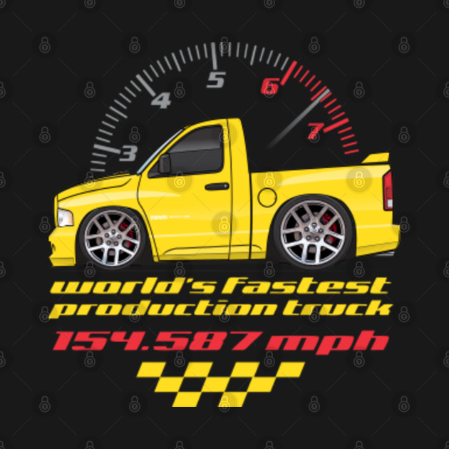 Disover World Fastest Production Truck-Yellow - Ram Truck - T-Shirt