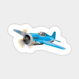 Small Blue fighter aircraft Magnet