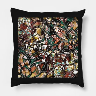 Retro Cool Floral Collage - Digitally Illustrated Abstract Flower Pattern for Home Decor, Clothing Fabric, Curtains, Bedding, Pillows, Upholstery, Phone Cases and Stationary Pillow