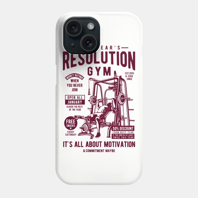 NEW YEAR'S RESOLUTION GYM Phone Case by manospd