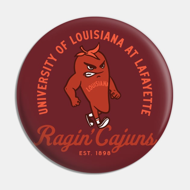 The Ragin' Cajuns of the University of Louisiana Lafayette Pin by sombreroinc