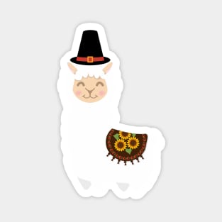 Cute Thanksgiving Llama Magnet