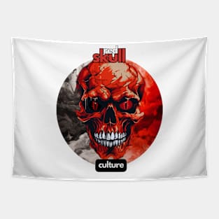 Red Skull Culture, Festival t-shirt, Unisex t-shirt, Skull tees, t-shirts with skulls, men's t-shirts, women's t-shirts, tees, gift ideas Tapestry