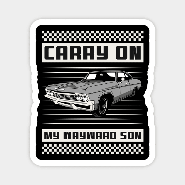 Supernatural Carry On My Wayward Son Baby Magnet by Carley Creative Designs