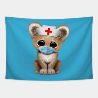 Cute Lion Cub Nurse Tapestry