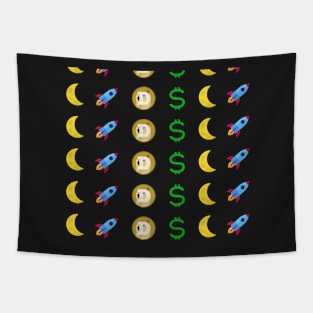 Dogecoin Cryptocurrency To The Moon Doge Coin Tapestry