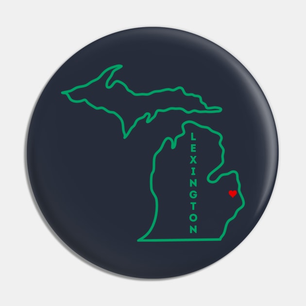 Lexington MI Love (Green) Pin by TorrezvilleTees