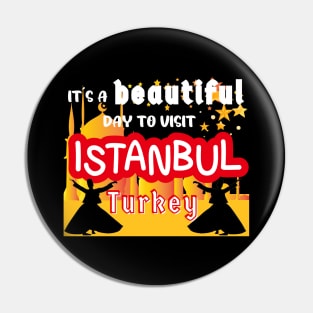 Travel to beautiful Istanbul in Turkey. ( Bright text ) Gift ideas for the travel enthusiast available on t-shirts, stickers, mugs, and phone cases, among other things. Pin