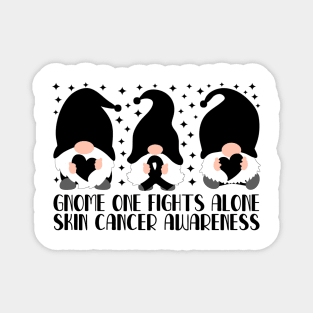 Gnome One Fights Alone Skin Cancer Awareness Magnet