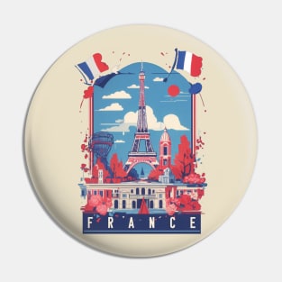 Vintage Travel France Design Pin