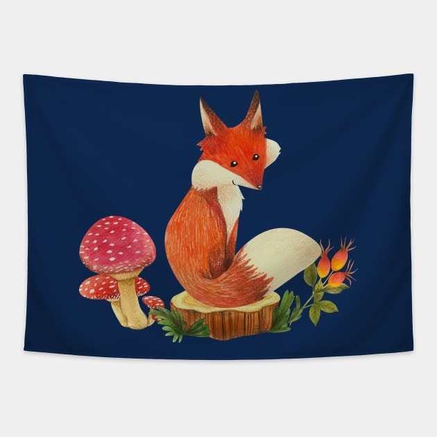 Cute Fox - Fox Lover Gift Tapestry by ShopBuzz