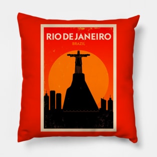 Rio De Janeiro Poster Design Pillow