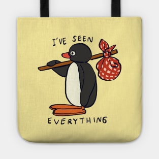 pingu penguin leaving / i've seen everything meme Tote