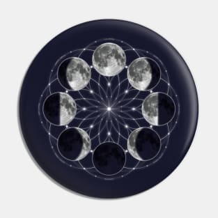 Moon Phases Mandala Pin