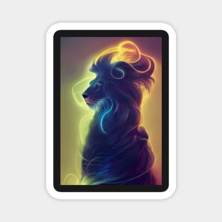 A colourful spectral lion Magnet