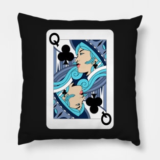 Queen of Clubs Pillow