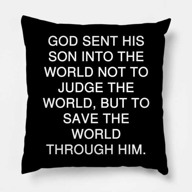 John 3:17 NLT Pillow by Holy Bible Verses