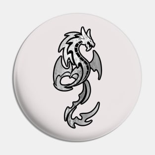 Silver Dragon Cool Steel Dragon Pin